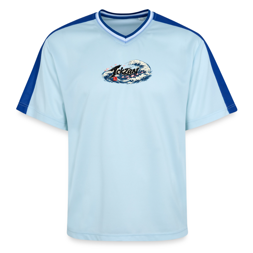 Unisex Football Style Mesh T-Shirt - light blue/dark blue