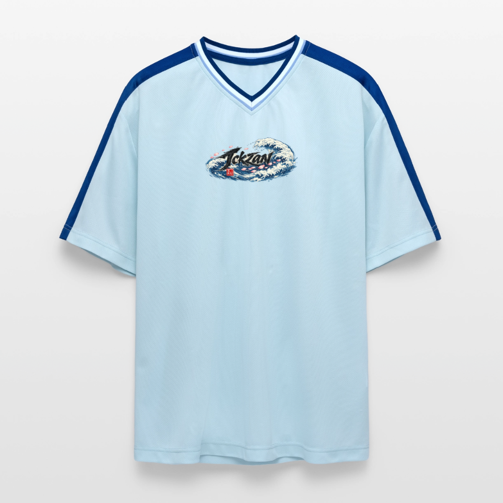 Unisex Football Style Mesh T-Shirt - light blue/dark blue