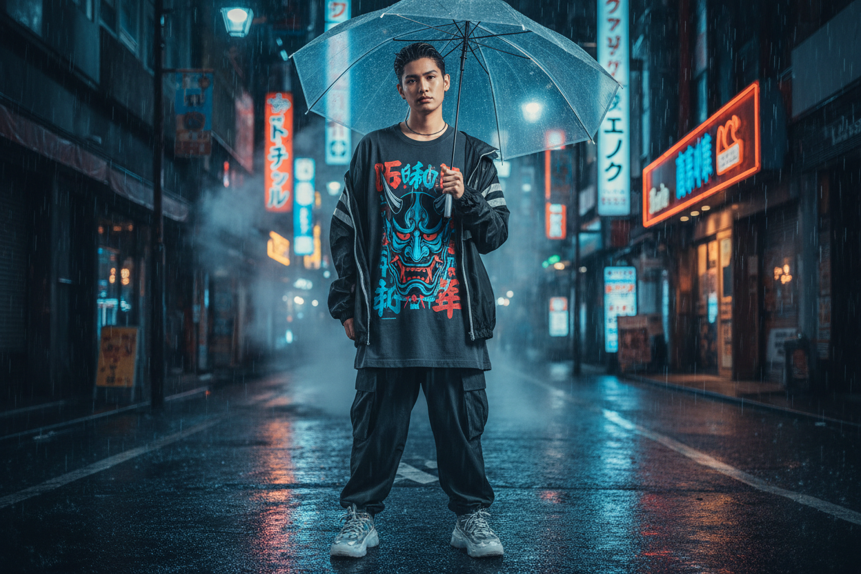 Foto estilo japonés streetwear